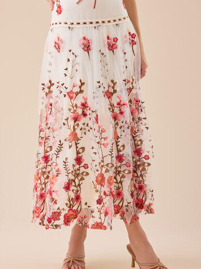 Braxlin Embroidered Midi Skirt - TULLABEE