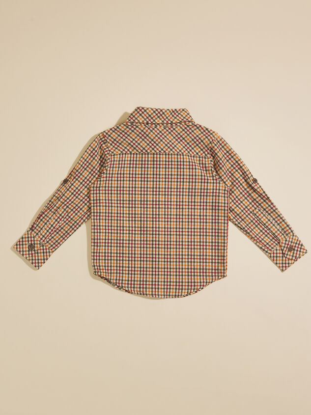 Atwood Toddler Plaid Button-Down By Me + Henry Detail 2 - TULLABEE