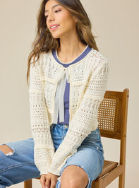 Elizabeth Pointelle Tie Front Top - TULLABEE