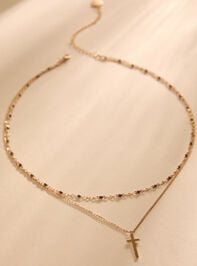Jana Dot Charm Cross Necklace - TULLABEE