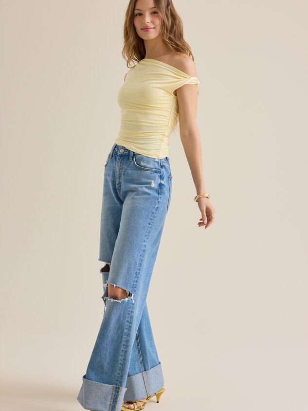 Annie Asymmetrical Twist Neck Top Detail 4 - TULLABEE