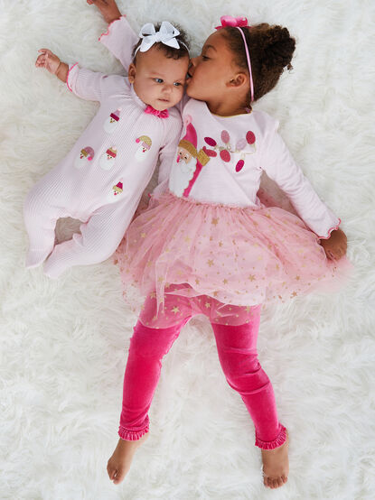 Sparkle Santa Ribbed Sleeper by MudPie - TULLABEE