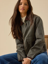 Sami Cropped Barn Jacket Detail 5 - TULLABEE
