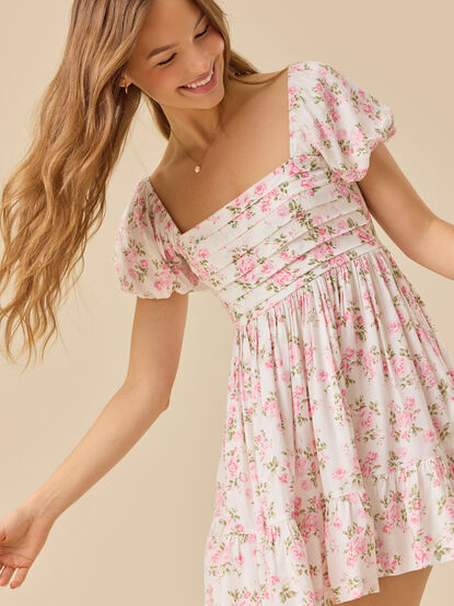 Nyra Floral Mini Dress - TULLABEE