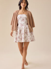 Louie Jacquard Floral Mini Dress Detail 3 - TULLABEE