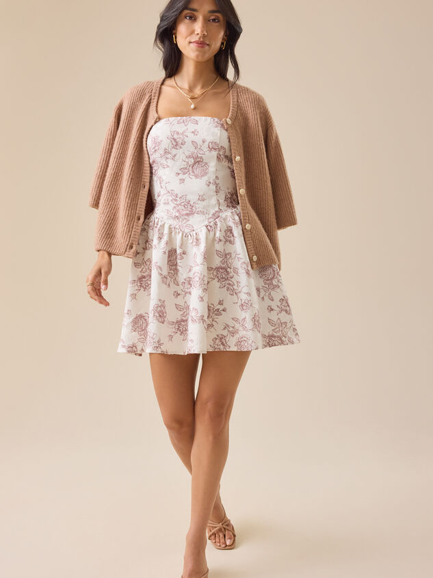 Louie Jacquard Floral Mini Dress Detail 3 - TULLABEE