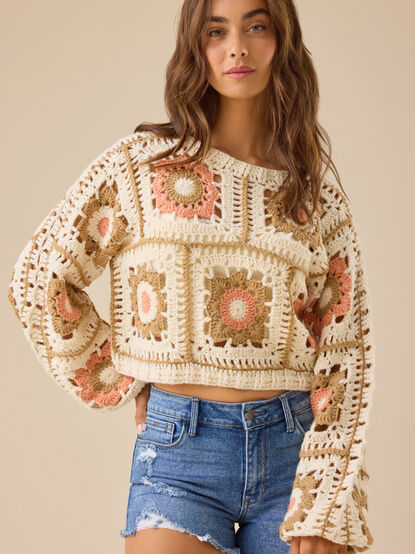 Annie Crochet Square Sweater - TULLABEE