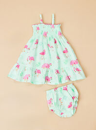 Franny Flamingo Smocked Sun Dress - TULLABEE