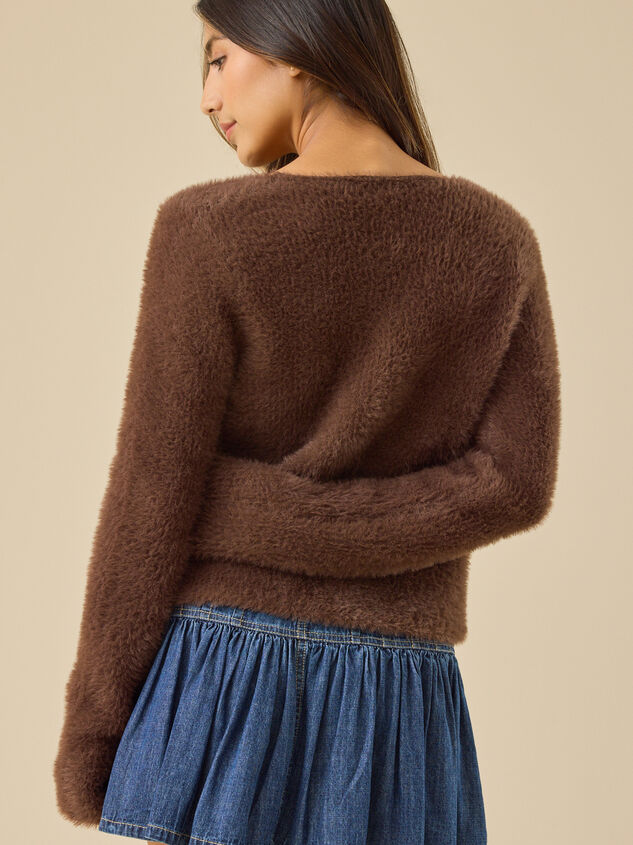 Natalia Fuzzy Cardigan Detail 4 - TULLABEE