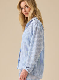 Hunter Linen Striped Top Detail 3 - TULLABEE