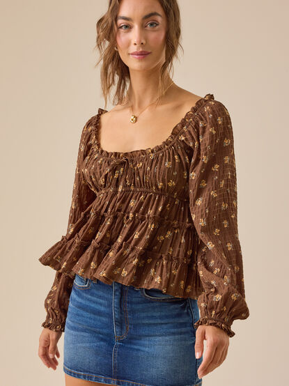 Kelcie Floral Babydoll Top - TULLABEE