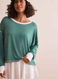 Moonlit Striped Circle Back Long Sleeve Detail 2 - TULLABEE