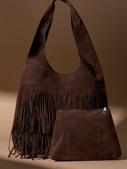 Marleigh Fringe Suede Bag - TULLABEE