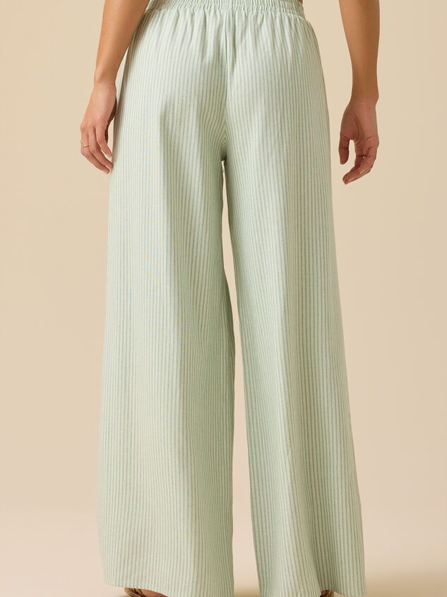 Lakie Striped Linen Pants Detail 5 - TULLABEE