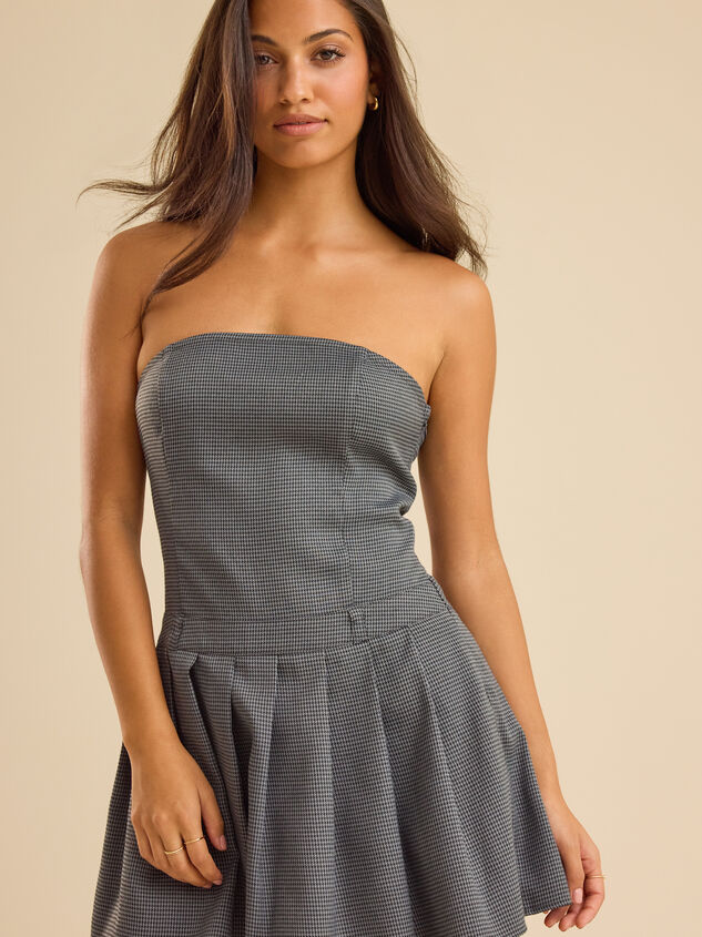 Briston Houndstooth Mini Dress Detail 2 - TULLABEE