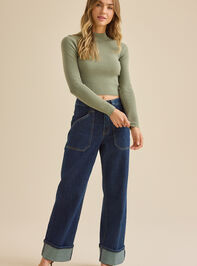 Abigail Mock Neck Thermal Top Detail 5 - TULLABEE