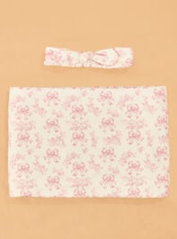 Bonnie Bows Toile Swaddle with Bow - TULLABEE