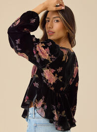 Lindsey Velvet Babydoll Top Detail 3 - TULLABEE