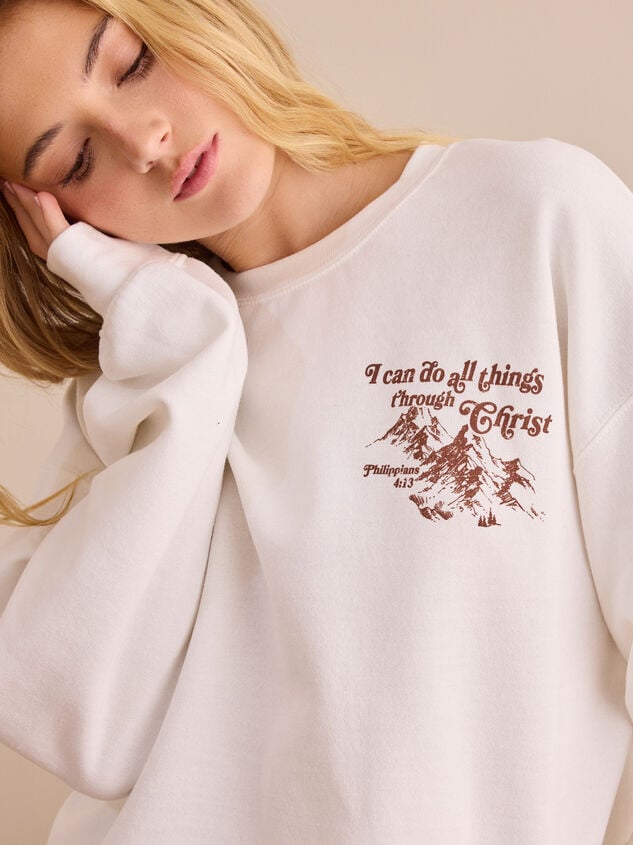 Philippians 4:13 Mountain Pullover Detail 2 - TULLABEE