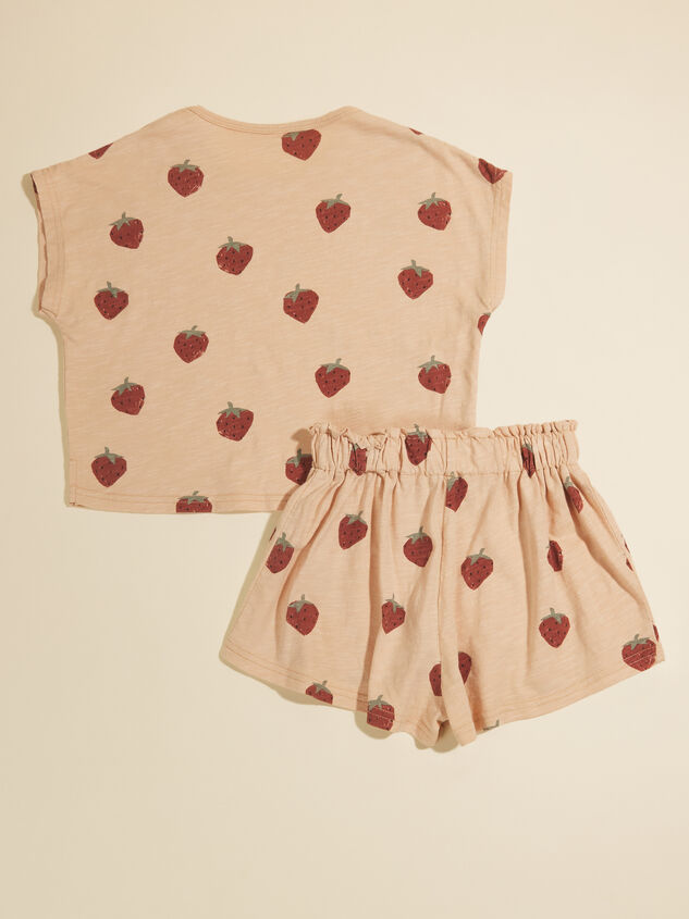 Strawberry Tee and Shorts Set by Rylee + Cru Detail 2 - TULLABEE