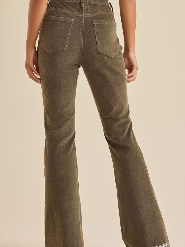 Willow Corduroy Embroidered Flare Detail 4 - TULLABEE