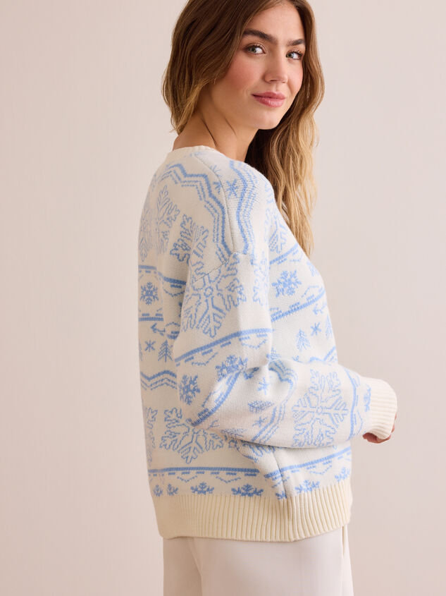 Snowflake Fair Isle Pullover Detail 6 - TULLABEE