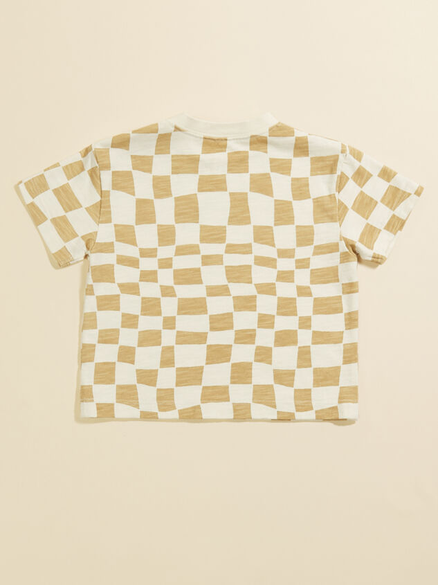 Rhett Toddler Checkered Tee by Rylee + Cru Detail 2 - TULLABEE
