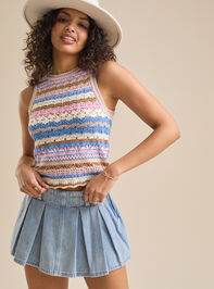 Bailee Striped Crochet Tank - TULLABEE