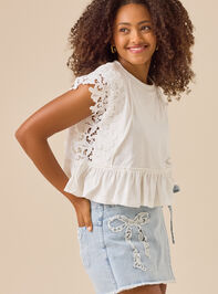 Elliot Embroidered Babydoll Top Detail 3 - TULLABEE