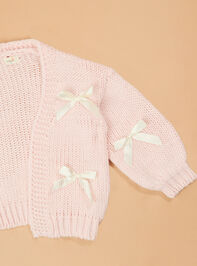 Pippa Bow Youth Cardigan Detail 2 - TULLABEE