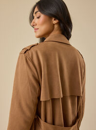 Christie Suede Trench Coat Detail 6 - TULLABEE