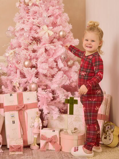 Hadley Bow Plaid Lounge Set - TULLABEE