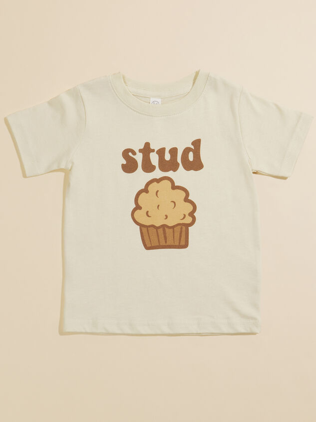 Stud Muffin Graphic Tee Detail 2 - TULLABEE