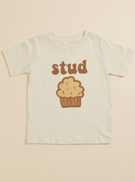 Stud Muffin Graphic Tee Detail 2 - TULLABEE