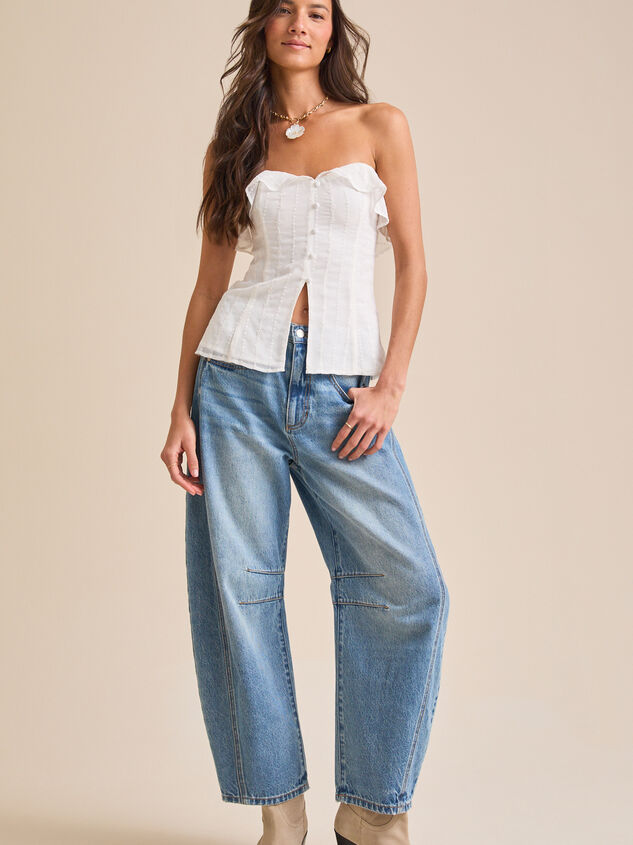 Adrienne Embroidered Tube Top Detail 2 - TULLABEE