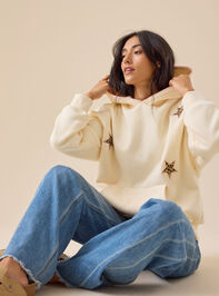 Leopard Star Stitched Hoodie - TULLABEE