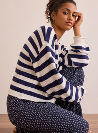 Homecoming Striped Cardigan Sweater Detail 2 - TULLABEE