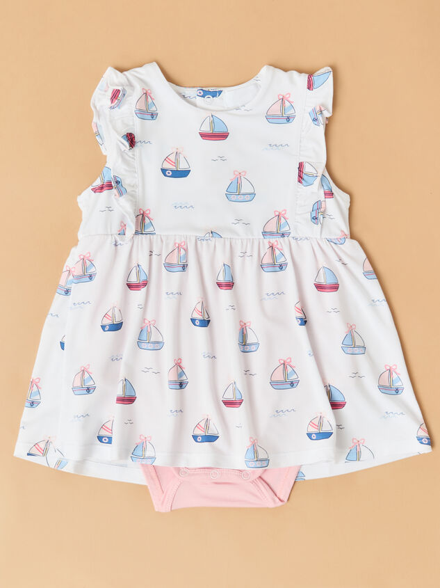 Bubble Sailboat Ruffle Bodysuit Dress - TULLABEE