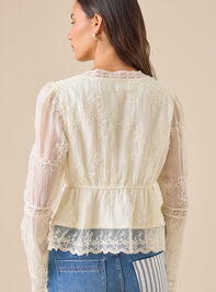 Clarice Embroidered Babydoll Top Detail 4 - TULLABEE