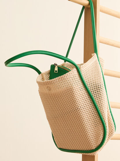 Woven Straw Tote Bag and Pouch Set - TULLABEE