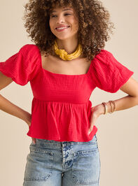 Nia Tie Back Babydoll Top Detail 3 - TULLABEE