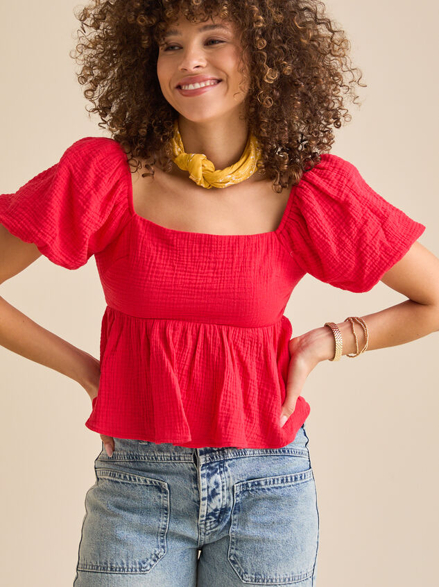 Nia Tie Back Babydoll Top Detail 3 - TULLABEE