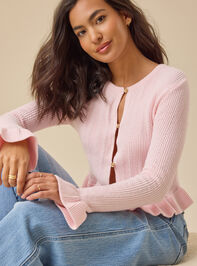 Alivia Ruffle Trim Cardigan - TULLABEE