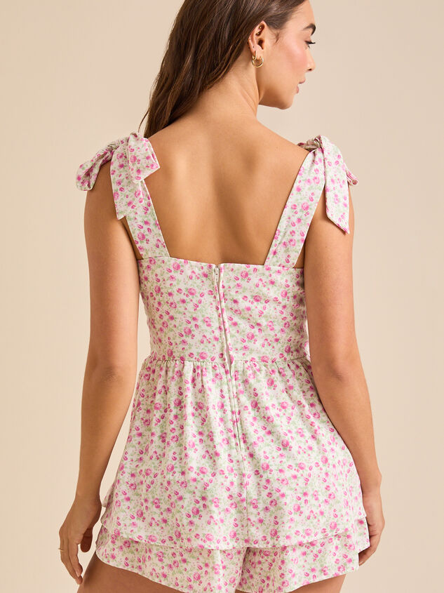 Wilma Tie Shoulder Romper Detail 4 - TULLABEE