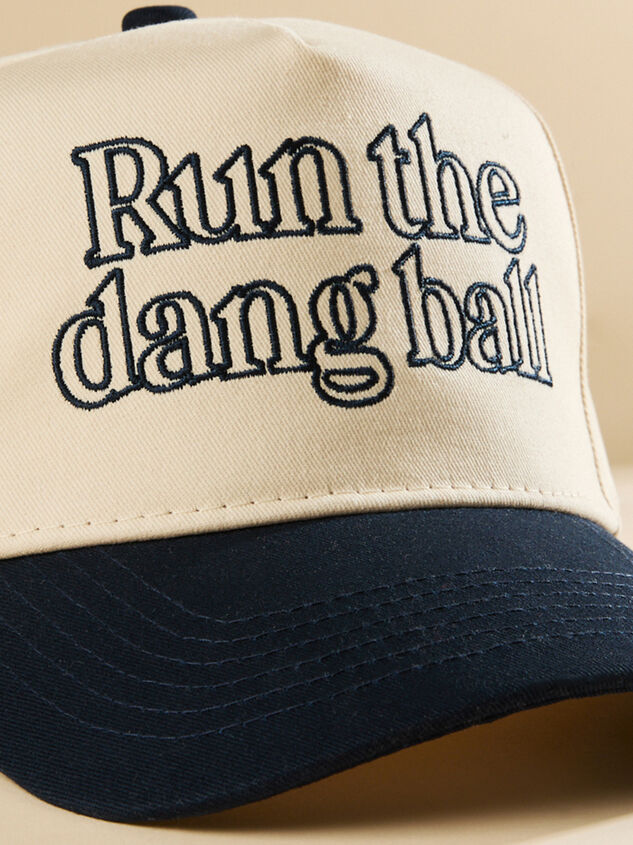 Run The Dang Ball Trucker Hat Detail 2 - TULLABEE