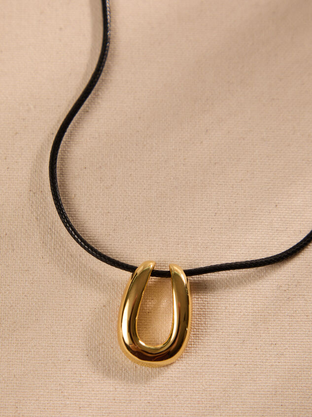 Golden Accent Cord Necklace - TULLABEE