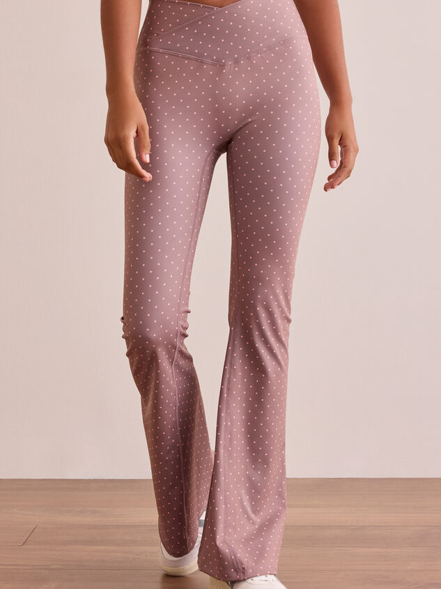 Go For It Polka Dot Flare Leggings Detail 3 - TULLABEE
