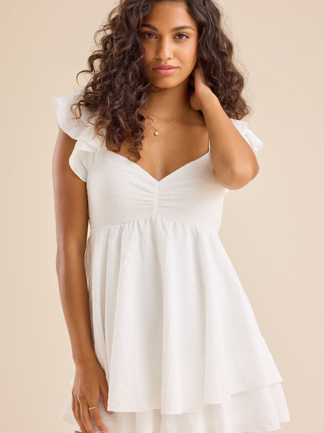Rachel Flutter Sleeve Romper Detail 2 - TULLABEE