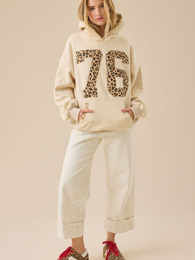 76 Leopard Print Graphic Hoodie Detail 2 - TULLABEE