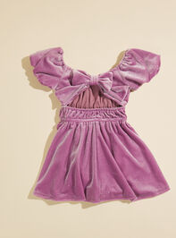 Eloise Velvet Bow Dress Detail 3 - TULLABEE